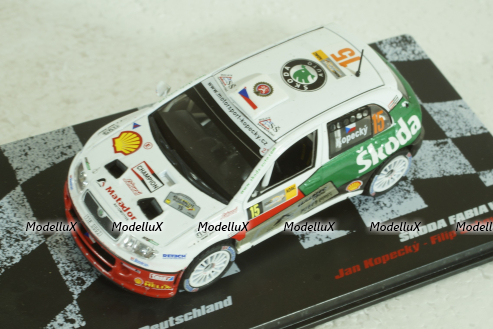 Skoda Fabia WRC #15, ADAC Rally Deutschland 2007, J.Kopecky/F.Schovanek, Vencedores de Rally , Altaya 1:43