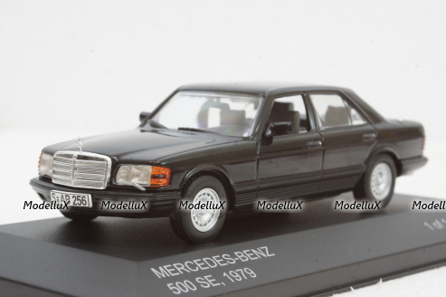 Mercedes 500SE (W126) 1979 black, WhiteBox 1:43