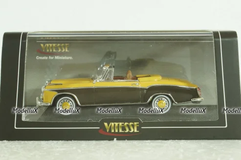 Mercedes 220 SE Convertible 1959 yellow/darkbrown, 28626, Vitesse 1:43