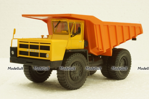 Белаз-7523 карьерный самосвал, желтый/орнжевый, Н009, Наш Автопром 1:43