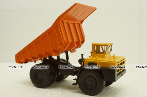 Белаз-7523 карьерный самосвал, желтый/орнжевый, Н009, Наш Автопром 1:43