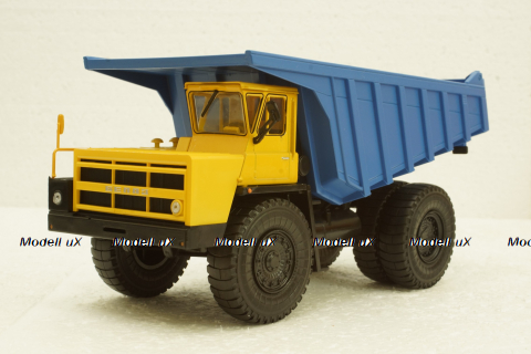 Белаз-7527 карьерный самосвал, желтый/синий, Н012, Наш Автопром 1:43