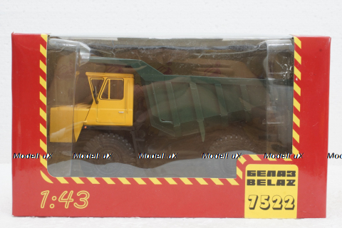 Белаз-7522 карьерный самосвал, желтый/зеленый, Н003, Наш Автопром 1:43