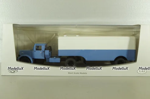 Маз-200В с п/прицепом Маз-5217 голуб/белый, SSM7018, SSM 1:43