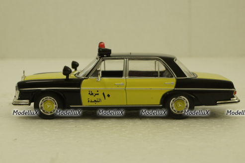 Mercedes-Benz 300 SEL 6.3 (W108), Police Kuwait 1968, yellow/black, Полицейские машины мира #79, Deagostini, 1:43