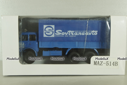 Маз-514Б с тентом Sovtransavto, Н216WT (белая коробка), Наш Автопром 1:43