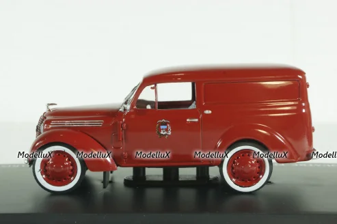 Renault Juvaquatre Fourgonette Fire department Paris  1953 red, Hachette 1:43