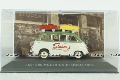 Fiat 600 Multipla van Studer 1959 green/cream white, Altaya 1:43