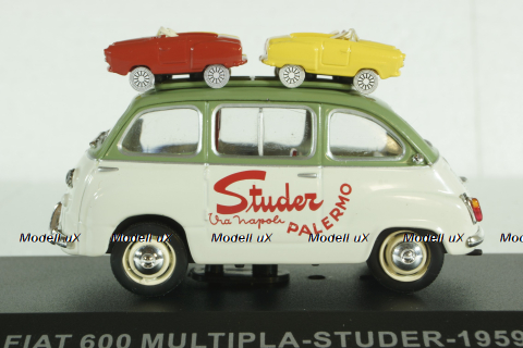 Fiat 600 Multipla van Studer 1959 green/cream white, Altaya 1:43