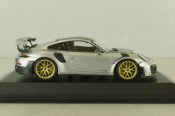 Porsche 911 (991.2) GT2RS Weissach package 2018, silver with gold rims, 413067231, Minichamps 1:43