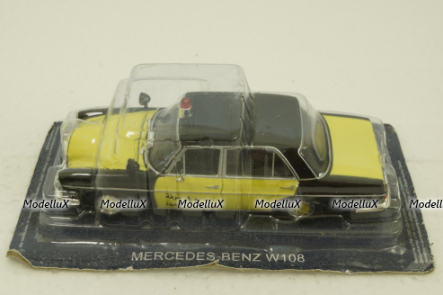 Mercedes-Benz 300 SEL 6.3 (W108), Police Kuwait 1968, yellow/black, Полицейские машины мира #79, Deagostini, 1:43
