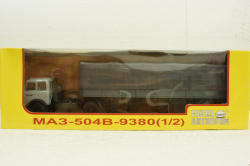 Маз-504В с п/прицепом Маз-9380(1/2) с тентом серый, Н788, Наш Автопром 1:43