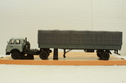 Маз-504В с п/прицепом Маз-9380(1/2) с тентом серый, Н788, Наш Автопром 1:43