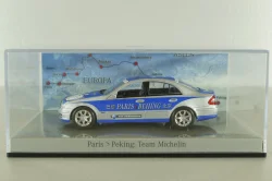 Mercedes E320 BlueTEC (W211) Rallye Paris-Peking "Team Michelin" Nr.19 2006, silver/blue, B66962269, Minichamps 1:43