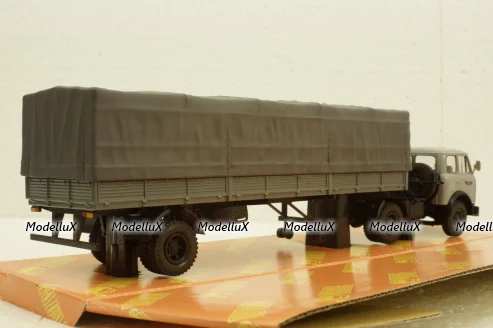 Маз-504В с п/прицепом Маз-9380(1/2) с тентом серый, Н788, Наш Автопром 1:43