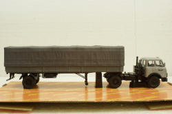 Маз-504В с п/прицепом Маз-9380(1/2) с тентом серый, Н788, Наш Автопром 1:43