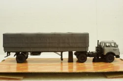 Маз-504В с п/прицепом Маз-9380(1/2) с тентом серый, Н788, Наш Автопром 1:43