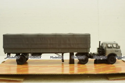 Маз-504В с п/прицепом Маз-9380(1/2) с тентом серый, Н788, Наш Автопром 1:43
