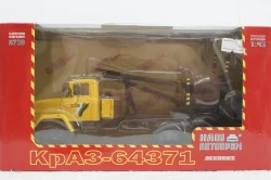 Краз-64371 лесовоз желтый/синий, Н730, Наш Автопром 1:43