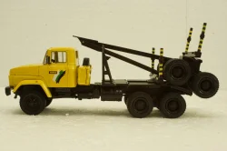 Краз-64371 лесовоз желтый/синий, Н730, Наш Автопром 1:43