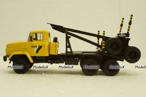 Краз-64371 лесовоз желтый/синий, Н730, Наш Автопром 1:43