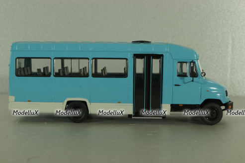 Зил-325000 автобус 1998, голубой, Наши автобусы №65, Modimio 1:43