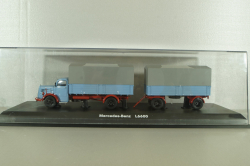 Mercedes L6600 with trailer, blue/grey, Schuco 1:43