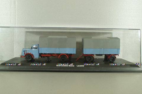 Mercedes L6600 with trailer, blue/grey, Schuco 1:43
