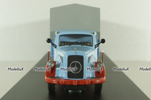 Mercedes L6600 with trailer, blue/grey, Schuco 1:43