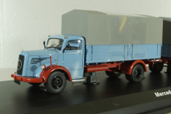 Mercedes L6600 with trailer, blue/grey, Schuco 1:43