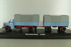 Mercedes L6600 with trailer, blue/grey, Schuco 1:43