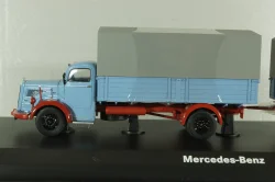Mercedes L6600 with trailer, blue/grey, Schuco 1:43