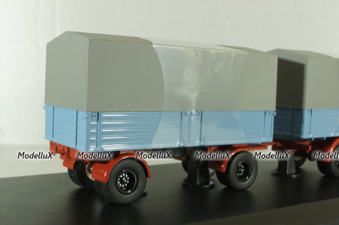 Mercedes L6600 with trailer, blue/grey, Schuco 1:43