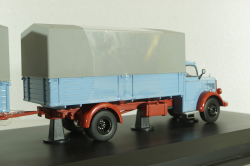 Mercedes L6600 with trailer, blue/grey, Schuco 1:43