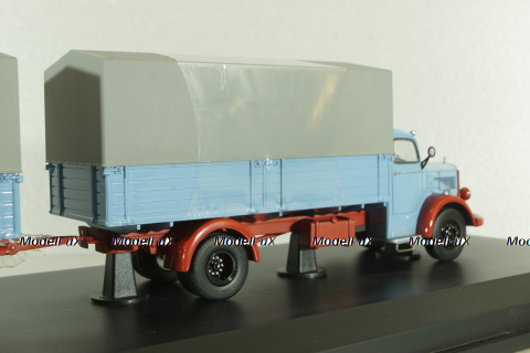 Mercedes L6600 with trailer, blue/grey, Schuco 1:43