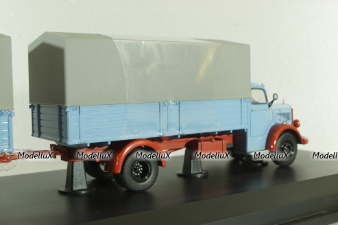 Mercedes L6600 with trailer, blue/grey, Schuco 1:43