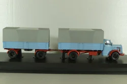 Mercedes L6600 with trailer, blue/grey, Schuco 1:43