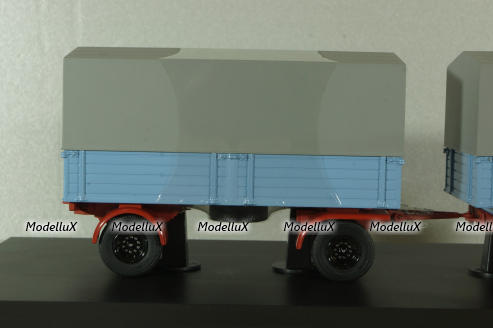 Mercedes L6600 with trailer, blue/grey, Schuco 1:43