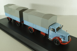 Mercedes L6600 with trailer, blue/grey, Schuco 1:43