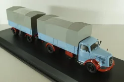 Mercedes L6600 with trailer, blue/grey, Schuco 1:43