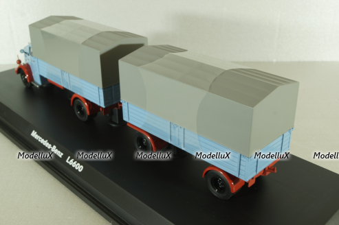 Mercedes L6600 with trailer, blue/grey, Schuco 1:43