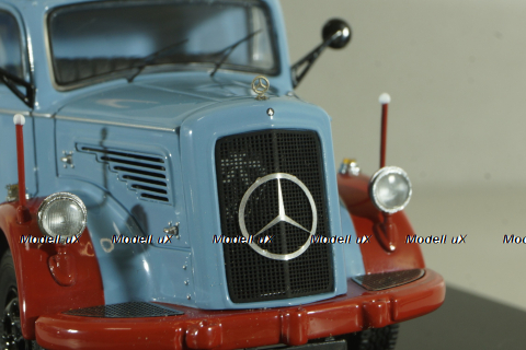 Mercedes L6600 with trailer, blue/grey, Schuco 1:43