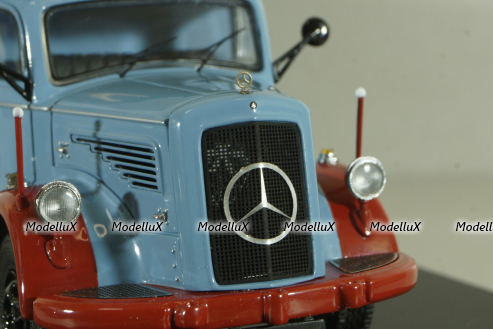 Mercedes L6600 with trailer, blue/grey, Schuco 1:43