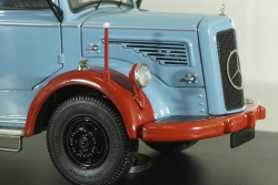 Mercedes L6600 with trailer, blue/grey, Schuco 1:43