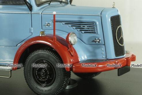 Mercedes L6600 with trailer, blue/grey, Schuco 1:43
