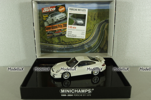 Porsche 911 GT3 (997.1) 2006, white, 25th Anniversary, 400065402, Minichamps 1:43