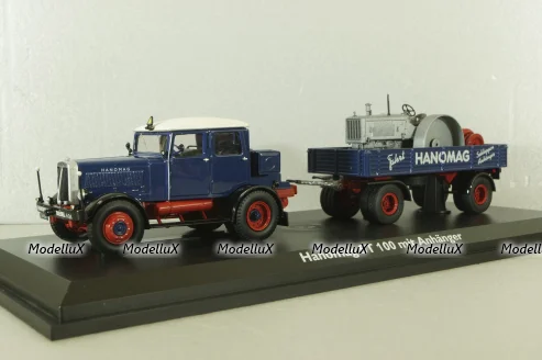 Hanomag ST 100 with trailer, blue, 02894, Schuco 1:43