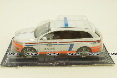 Audi Q7, police, Deagostini 1:43