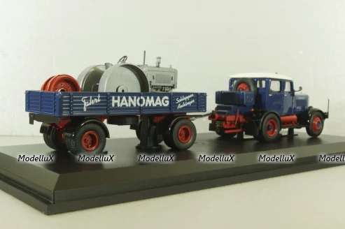 Hanomag ST 100 with trailer, blue, 02894, Schuco 1:43