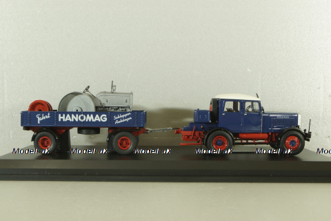Hanomag ST 100 with trailer, blue, 02894, Schuco 1:43